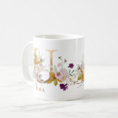 レターU -金ゴールドフローラ名シスターの同僚の友人 コーヒーマグカップ (正面左)