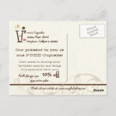 レターVハッピーバースデーカップケーキビジネスポストカード ポストカード (裏面)