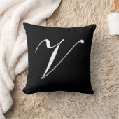 レターVブラックモノグラム枕 クッション (ブランケット)