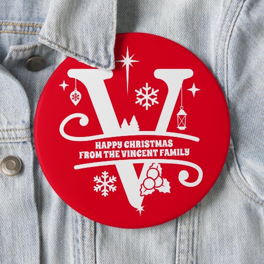 レターVモノグラムイニシャル名挨拶M 缶バッジ (インサイチュ)