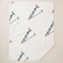 レターVモノグラム シェルパブランケット