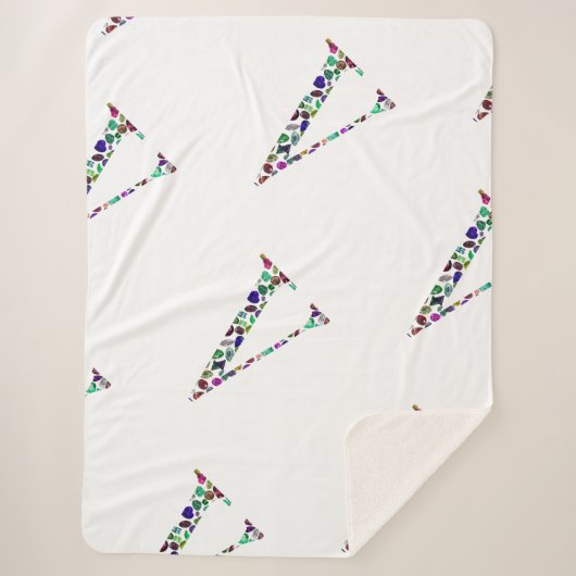 レターVモノグラム シェルパブランケット (正面)