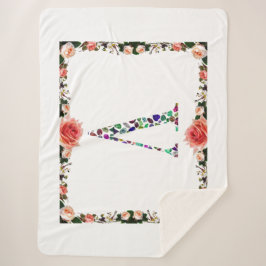 レターVモノグラム シェルパブランケット