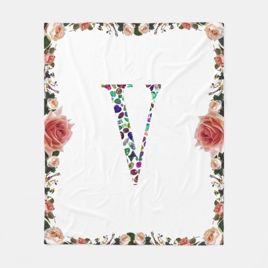 レターVモノグラム フリースブランケット (正面)