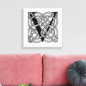 レターVヴィンテージケルト結び目模様モノグラム キャンバスプリント (インサイチュ (リビング))