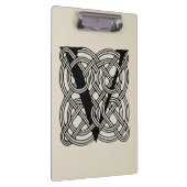 レターVヴィンテージケルト結び目模様モノグラム クリップボード (右)