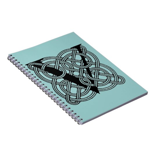レターVヴィンテージケルト結び目模様モノグラム ノートブック (右側)