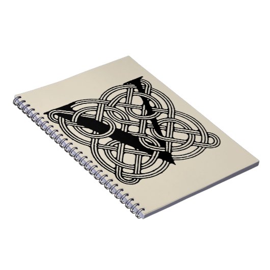 レターVヴィンテージケルト結び目模様モノグラム ノートブック (右側)