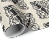 レターVヴィンテージケルト結び目模様モノグラム ラッピングペーパー (ロールコーナー)