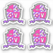 レターV名前をカスタムするビクトリアイーグル騎士団クレスト シール (正面)