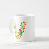 レターV花コーヒーマグ コーヒーマグカップ (正面左)