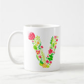 レターV花コーヒーマグ コーヒーマグカップ (左)