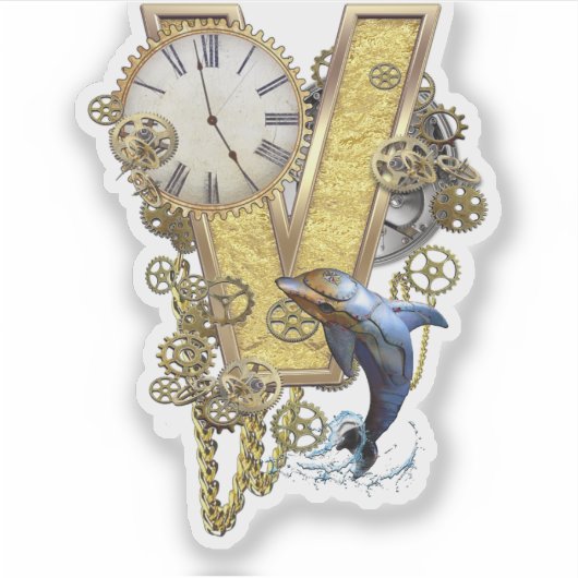 レターV誕生日カスタマイズステッカー シール (正面)