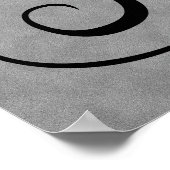 レターV,ゴシック様式モノグラム黒ポスター ポスター (角)