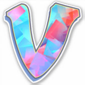 レターV_落書きアルファベット シール (正面)