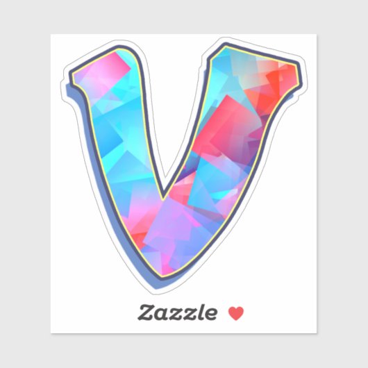 レターV_落書きアルファベット シール (シート)