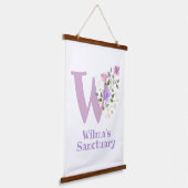 レターWと名(フローラデザイン) 吊り下げ型タペストリー (傾斜あり)