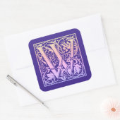 レターWカラフルヴィンテージ最初の文字のグラデーション スクエアシール (封筒)