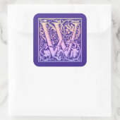 レターWカラフルヴィンテージ最初の文字のグラデーション スクエアシール (バッグ)