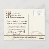 レターWハッピーバースデーカップケーキビジネスポストカード ポストカード (裏面)