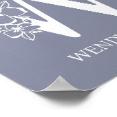 レターWフローラモノグラム名子供部屋 モダン ポスター (角)