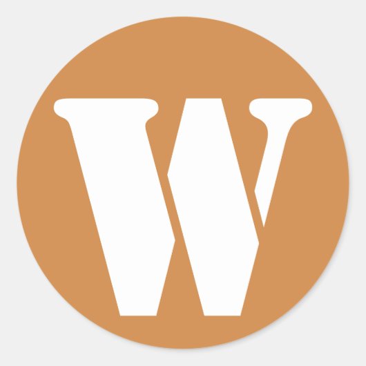 レターWペルー金ゴールドステンシルアルファベットby Janz ラウンドシール (正面)