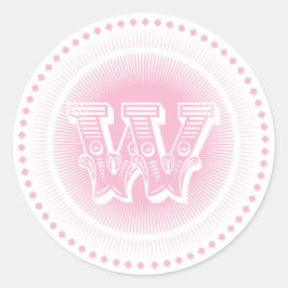 レターWモノグラム丸スタンプ ラウンドシール