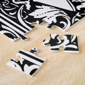 レターW中世モノグラムヴィンテージイニシャル ジグソーパズル (側面)