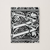 レターW中世モノグラムヴィンテージイニシャル ジグソーパズル (縦)