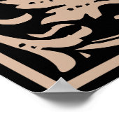 レターW中世モノグラムヴィンテージイニシャル ポスター (角)