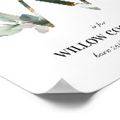 レターW新生児モノグラム誕生プリントグリーナリー ポスター (角)