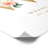 レターW赤面フローラモノグラムゴールドフォイル子供部屋 ポスター (角)