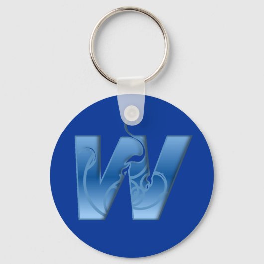 レターW キーホルダー (正面)