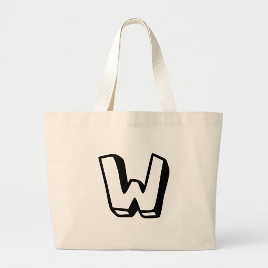 レターW ラージトートバッグ (正面)
