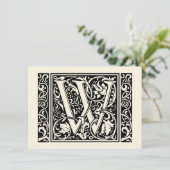 レターW 中世のモノグラム アールヌーヴォー 招待状 (スタンド正面)