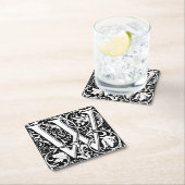 レターW 中世 メディアバル モノグラム アート ノウベル スクエアペーパーコースター (インサイチュ)