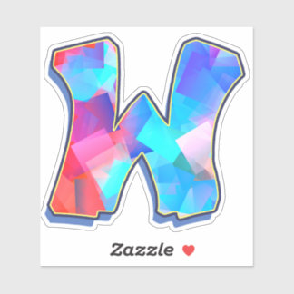 レターW_落書きアルファベット シール