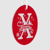 レターXモノグラムイニシャル名挨拶 オーナメント (正面)