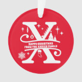 レターXモノグラムイニシャル名挨拶 オーナメント (正面)