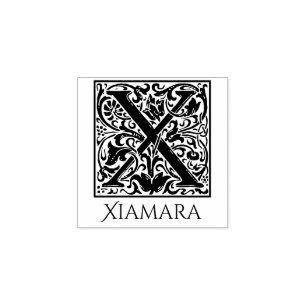 レターXヴィンテージ最初のレター(名前をカスタムする付き) ラバースタンプ