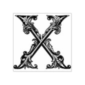 レターX木製アートゴムスタンプ ラバースタンプ (インプリント)