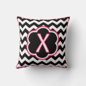 レターX白黒シボロンモノグラム クッション (裏面)
