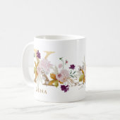 レターX -金ゴールドフローラ名姉妹同僚の友人 コーヒーマグカップ (正面左)