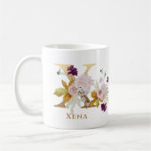 レターX -金ゴールドフローラ名姉妹同僚の友人 コーヒーマグカップ (左)