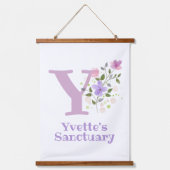 レターYと名(フローラデザイン) 吊り下げ型タペストリー (正面)