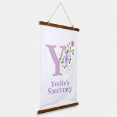 レターYと名(フローラデザイン) 吊り下げ型タペストリー (傾斜あり)