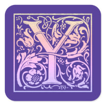 レターYカラフルヴィンテージ最初の文字のグラデーション