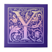 レターYカラフルヴィンテージ最初の文字のグラデーション タイル (正面)