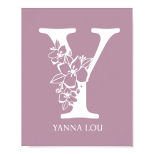 レターYフローラモノグラム名子供部屋 モダン