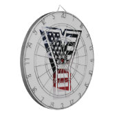 レターYモノグラムイニシャルクラシックラウンドステッカー ダーツボード (正面左)